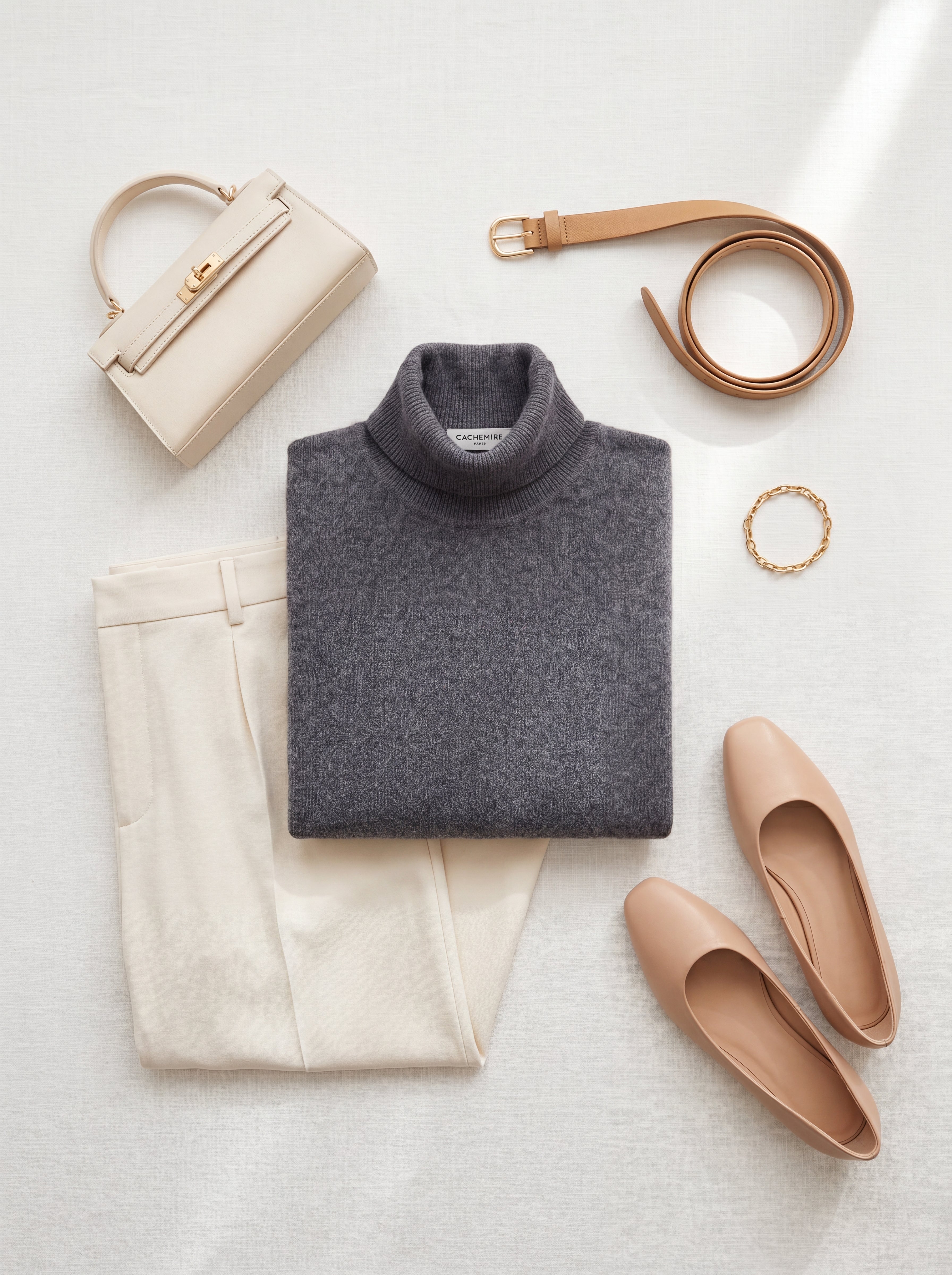 Classic Turtleneck Cashmere Sweater — Dark Grey