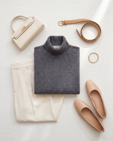 Classic Turtleneck Cashmere Sweater — Grey