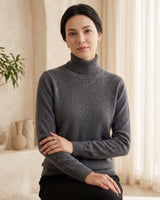 Classic Turtleneck Cashmere Sweater — Grey