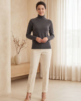 Classic Turtleneck Cashmere Sweater — Grey