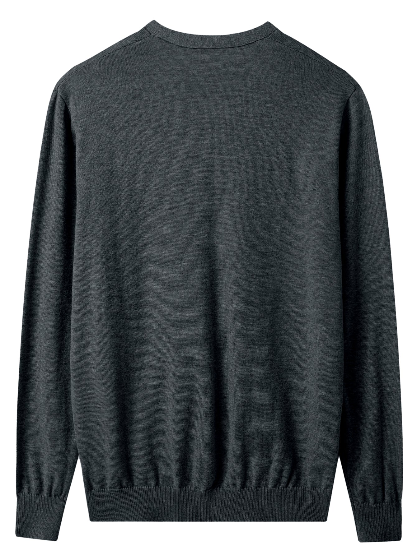 V-Neck Knit Cardigan — Dark grey