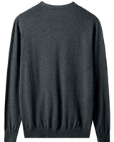 V-Neck Knit Cardigan — Dark grey