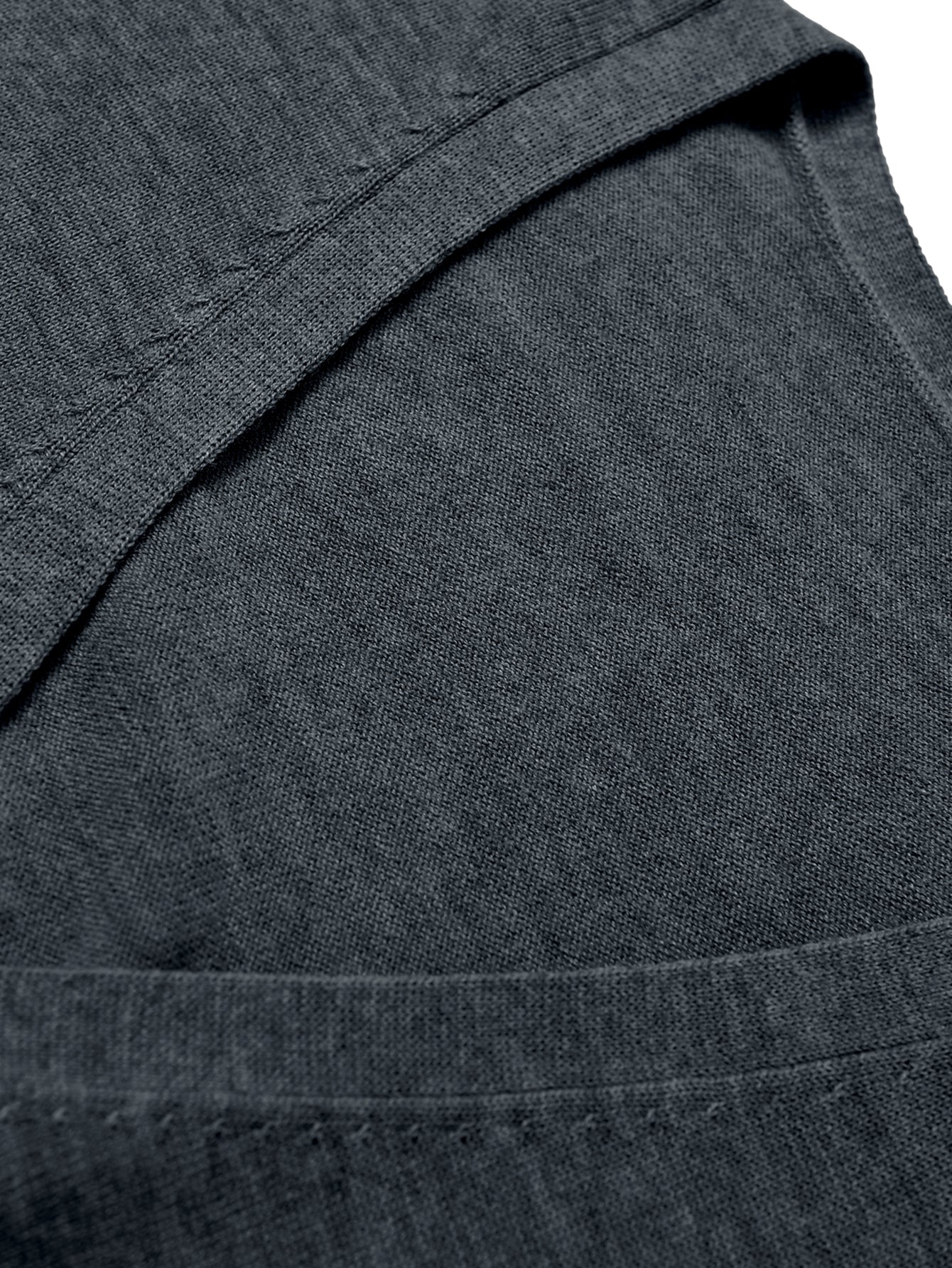 V-Neck Knit Cardigan — Dark grey