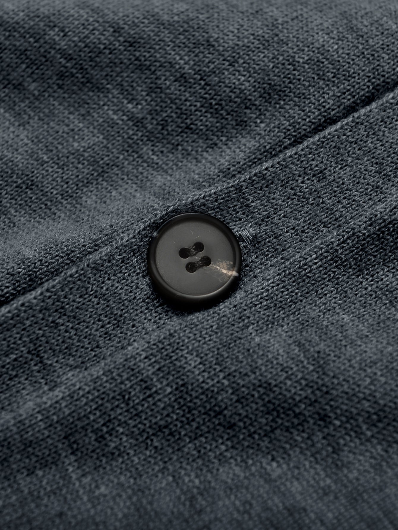 V-Neck Knit Cardigan — Dark grey