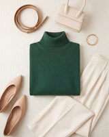 Classic Turtleneck Cashmere Sweater — Green