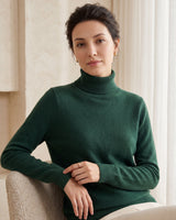 Classic Turtleneck Cashmere Sweater — Green