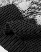 Diamond Check Crew Neck Sweater — Grey
