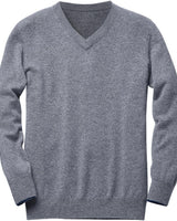 Men's V-Neck Cashmere Sweater — Grey