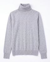 Classic Turtleneck Cashmere Sweater — Grey