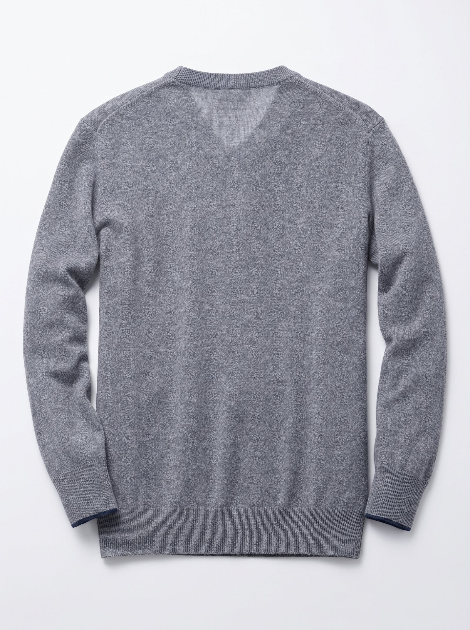Men's V-Neck Cashmere Sweater — Grey