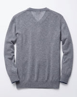 Men's V-Neck Cashmere Sweater — Grey