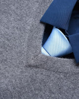 Men's V-Neck Cashmere Sweater — Grey