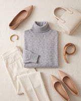 Classic Turtleneck Cashmere Sweater — Grey