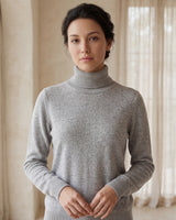 Classic Turtleneck Cashmere Sweater — Grey