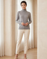 Classic Turtleneck Cashmere Sweater — Grey