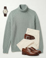 Men's Wool Turtleneck Pullover — Green