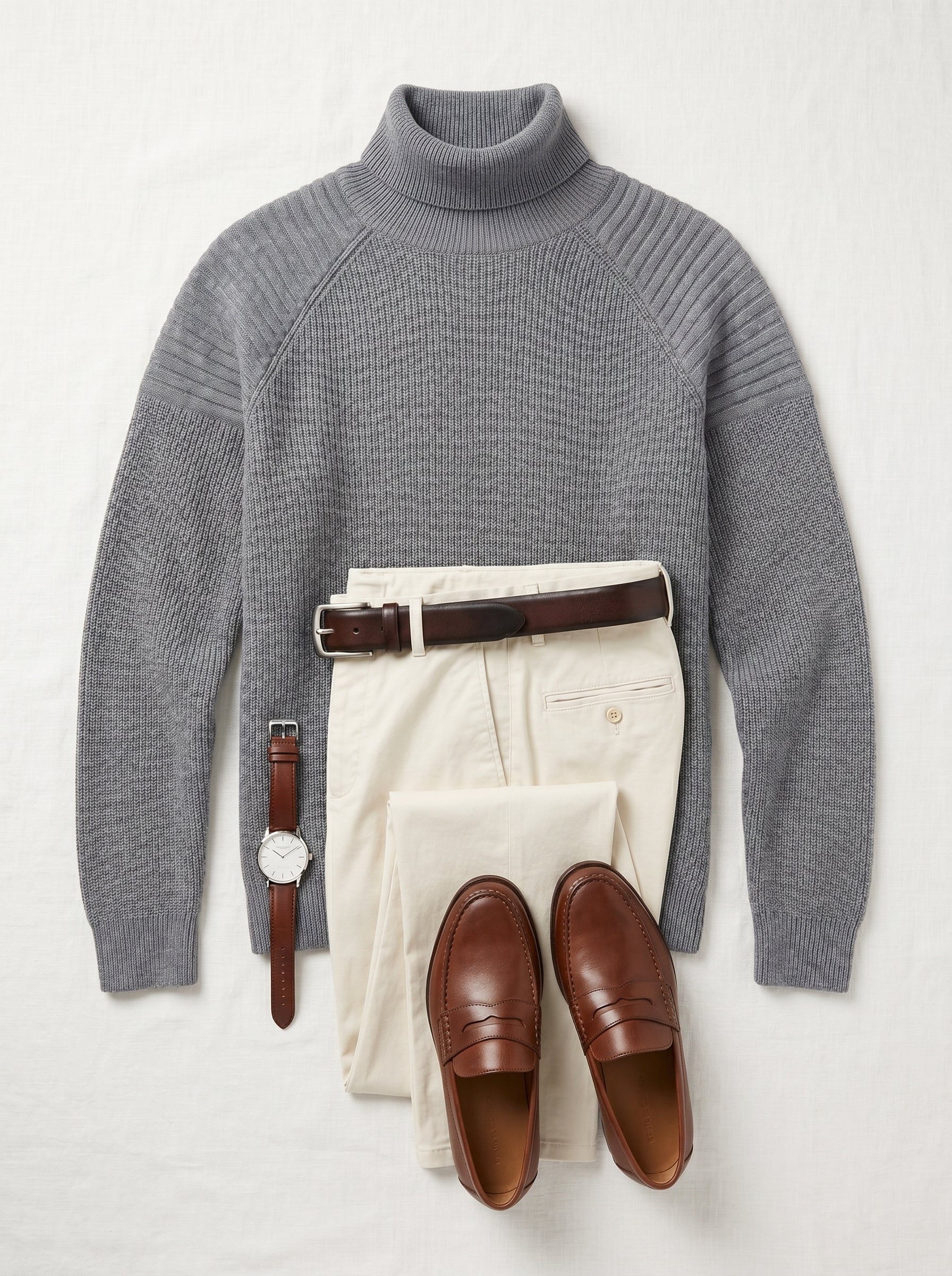 Men's Wool Turtleneck Pullover — Grey