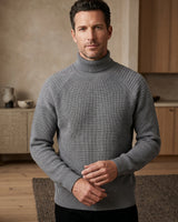 Men's Wool Turtleneck Pullover — Grey