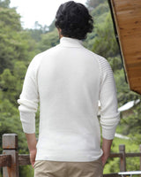 Men's Wool Turtleneck Pullover — White