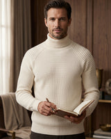 Men's Wool Turtleneck Pullover — White