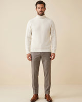 Men's Wool Turtleneck Pullover — White