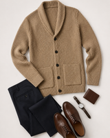 Shawl Collar Cardigan — Apricot