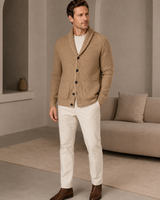 Shawl Collar Cardigan — Apricot