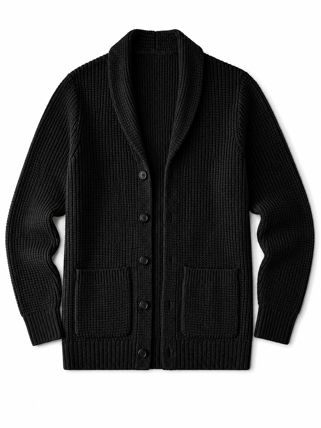 Shawl Collar Cardigan — Black