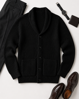 Shawl Collar Cardigan — Black