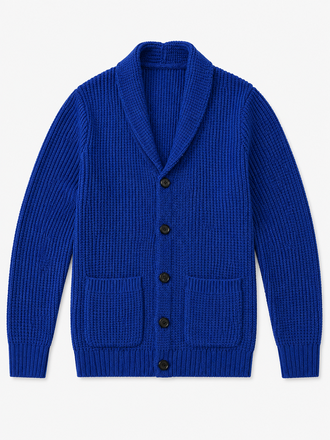 Shawl Collar Cardigan — Blue