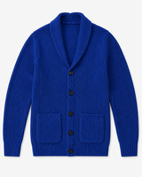 Shawl Collar Cardigan — Blue
