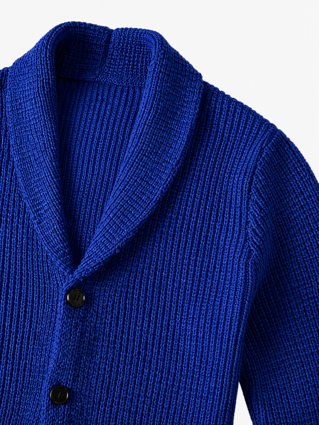 Shawl Collar Cardigan — Blue