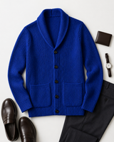 Shawl Collar Cardigan — Blue