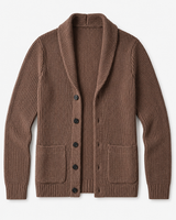 Shawl Collar Cardigan — Brown
