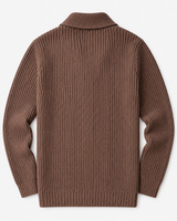 Shawl Collar Cardigan — Brown