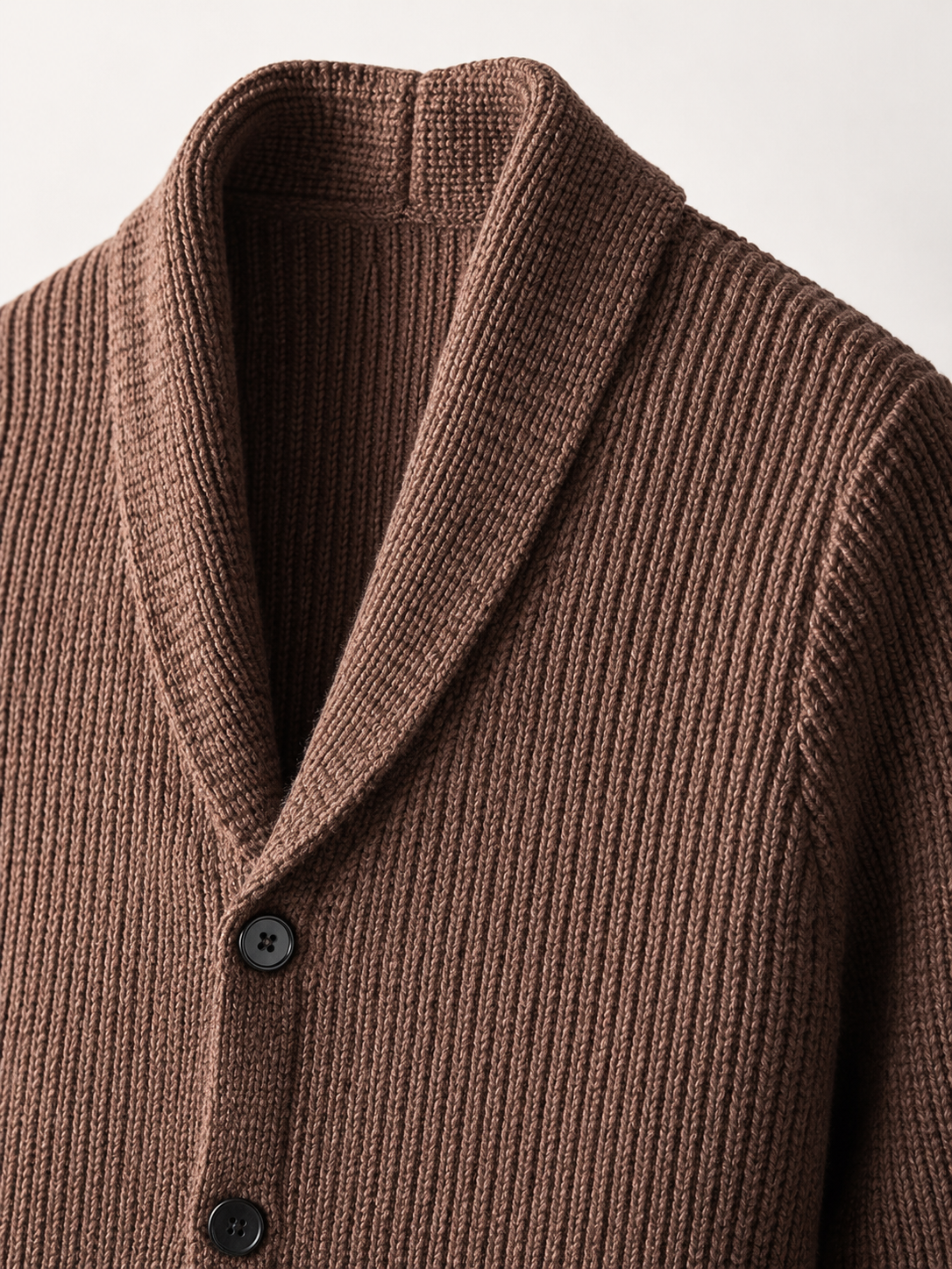 Shawl Collar Cardigan — Brown