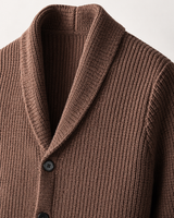 Shawl Collar Cardigan — Brown