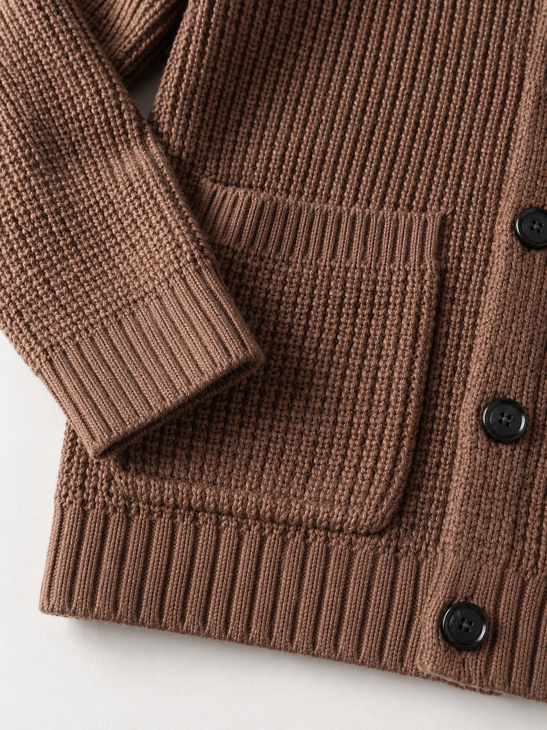 Shawl Collar Cardigan — Brown