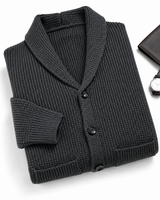 Shawl Collar Cardigan — Dark Grey