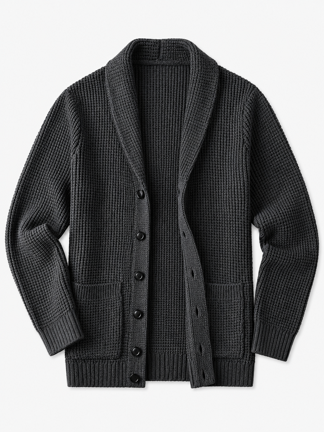 Shawl Collar Cardigan — Dark Grey