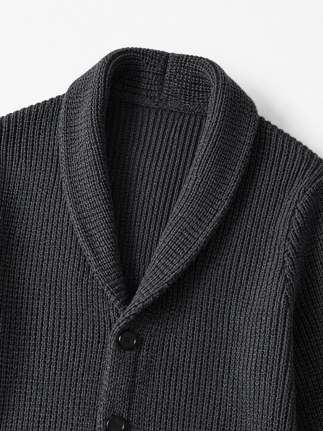 Shawl Collar Cardigan — Dark Grey