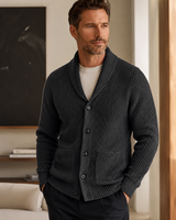 Shawl Collar Cardigan — Dark Grey