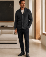 Shawl Collar Cardigan — Dark Grey