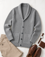 Shawl Collar Cardigan — Grey