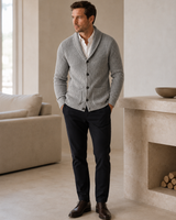 Shawl Collar Cardigan — Grey