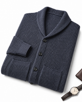 Shawl Collar Cardigan — Navy