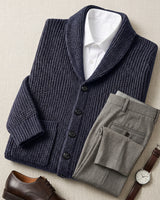 Shawl Collar Cardigan — Navy