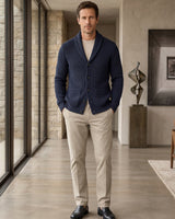 Shawl Collar Cardigan — Navy