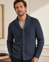 Shawl Collar Cardigan — Navy