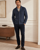 Shawl Collar Cardigan — Navy